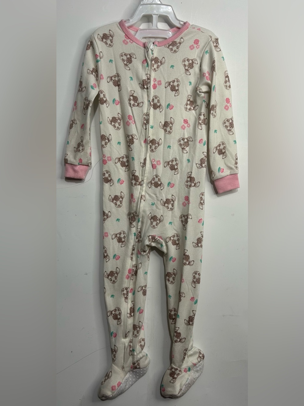 5 for $25🔥Disney Baby Bambi Pink Footie Pajama Jumpsuit‎ Baby Size 18M